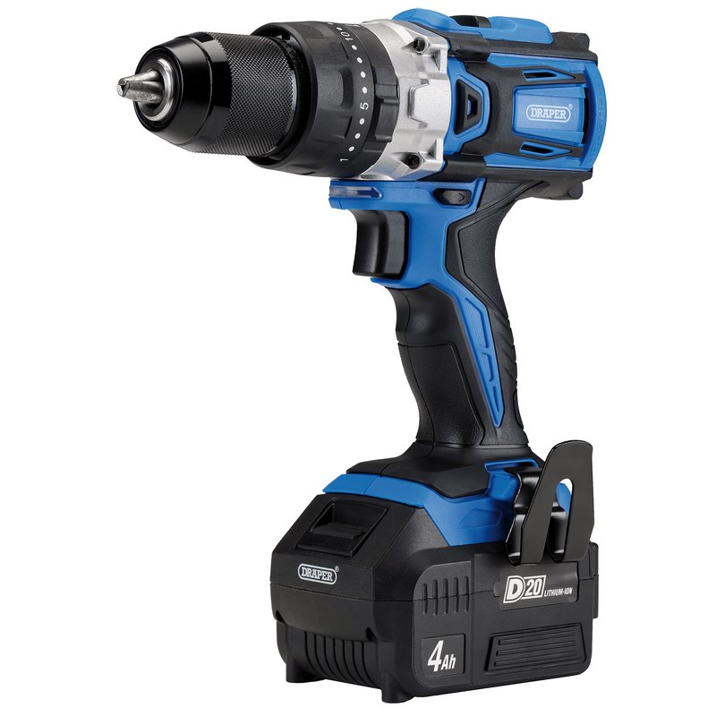 D20 20V Brushless Combi Drill, 1 x 4.0Ah Battery, 1 x Fast Charger