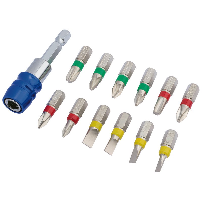 Draper Expert Coloured Screwdriver Bit Set With Magnetic Holder (13 Piece)
