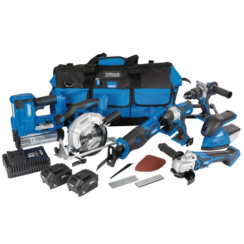 D20 20V Jumbo Kit, 7 x Power Tools, 2 x Batteries, 1 x Charger, 1 x Tool Bag