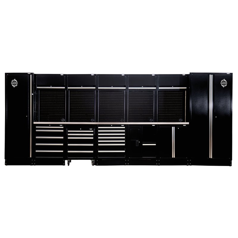 BUNKER® 25 Piece Modular Storage Combo with Sink and Stainless Steel Worktop, 4915mm