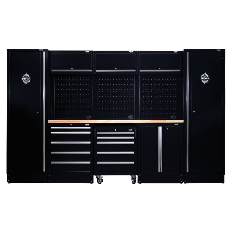 BUNKER® 16 Piece Modular Storage Combo with Hardwood Worktop, 3240mm