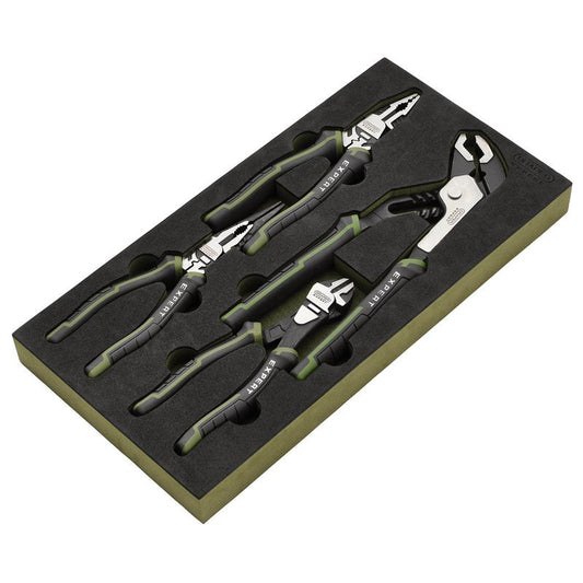 Draper Expert High Leverage Pliers Set with Water Pump Pliers in EVA Foam Tray (4 Piece)