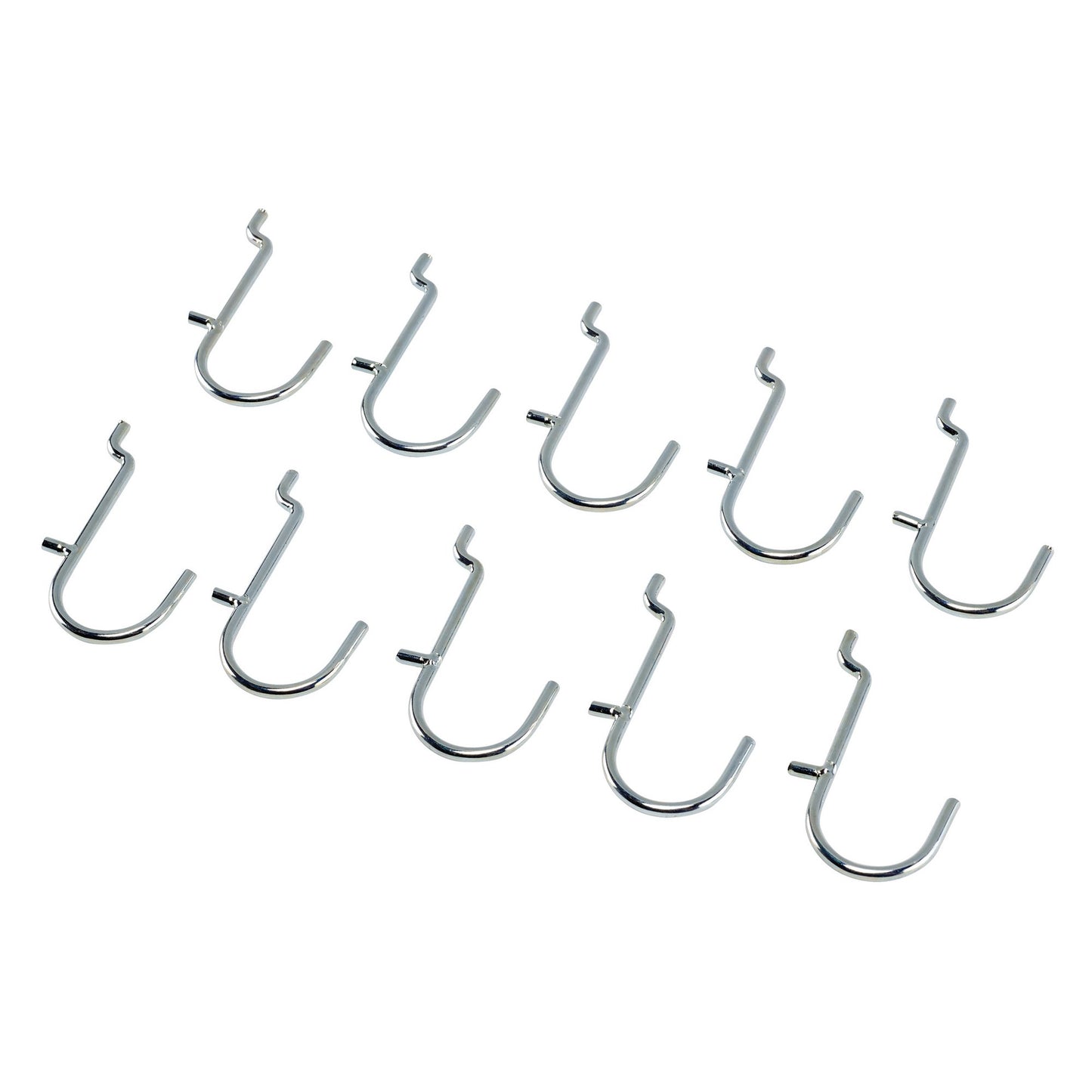 Metal J-Hooks for Back Panel/Pegboard (Pack of 10)