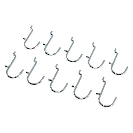 Metal J-Hooks for Back Panel/Pegboard (Pack of 10)