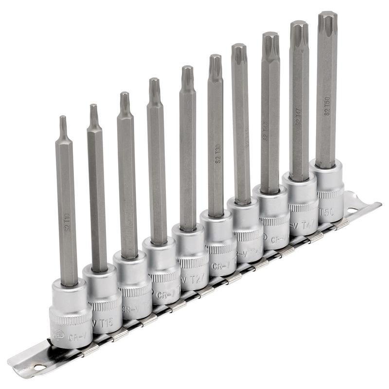 Draper Expert TX-STAR® Socket Bit Set, 3/8" Sq. Dr., 100mm (10 Piece)