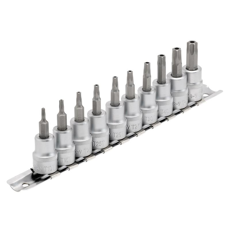 Draper Expert TX-STAR® Security Socket Bit Set, 3/8" Sq. Dr., 48mm (10 Piece)