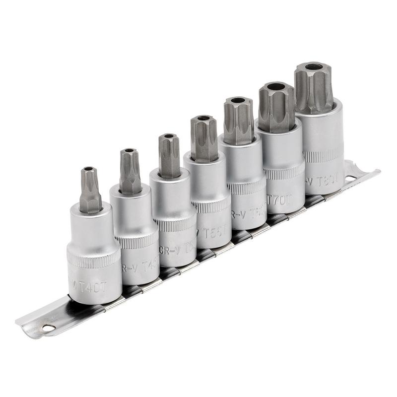 Draper Expert TX-STAR® Security Socket Bit Set, 1/2" Sq. Dr., 55mm (7 Piece)