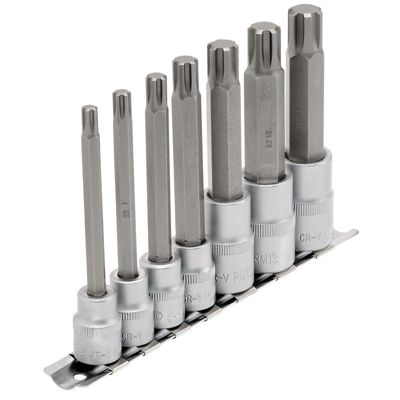 Draper Expert Ribe® Socket Bit Set, 3/8" & 1/2" Sq. Dr. (7 Piece)