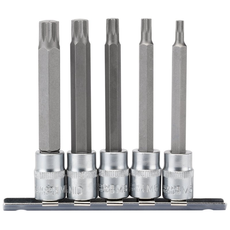 Draper Expert Spline Socket Bit Set, 3/8" Sq. Dr. (5 Piece)