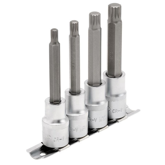 Draper Expert Spline Socket Bit Set, 1/2" Sq. Dr. (4 Piece)