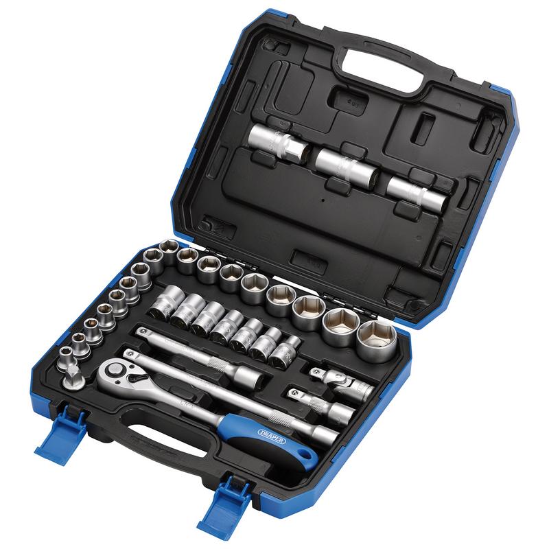 Combined MM/AF Socket Set, 1/2" Sq. Dr. (33 Piece)