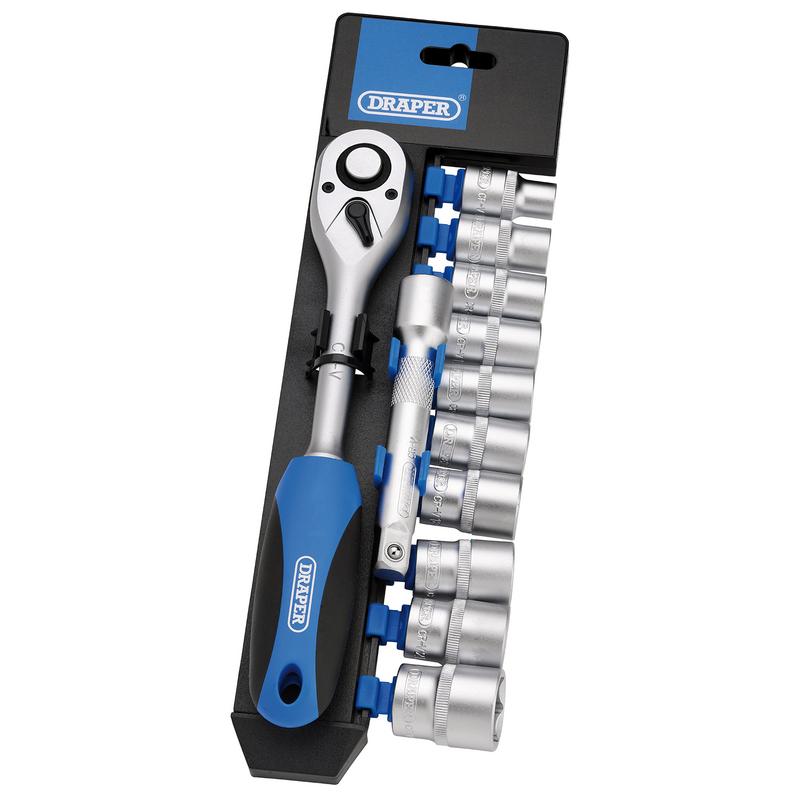 Metric Socket and Ratchet Set, 1/2" Sq. Dr. (12 Piece)