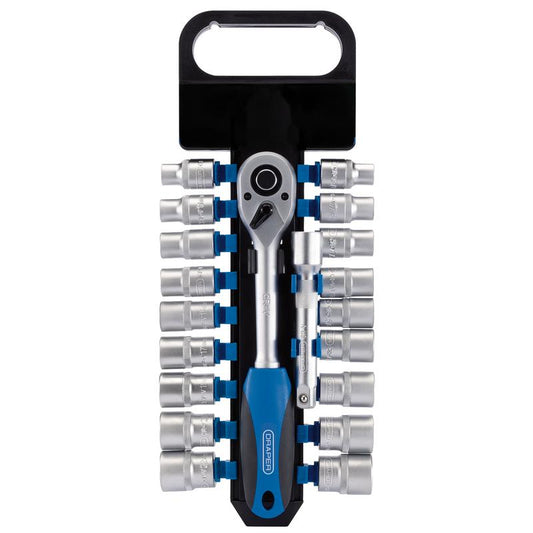 Combined MM/AF Socket and Ratchet Set, 1/2" Sq. Dr. (20 Piece)