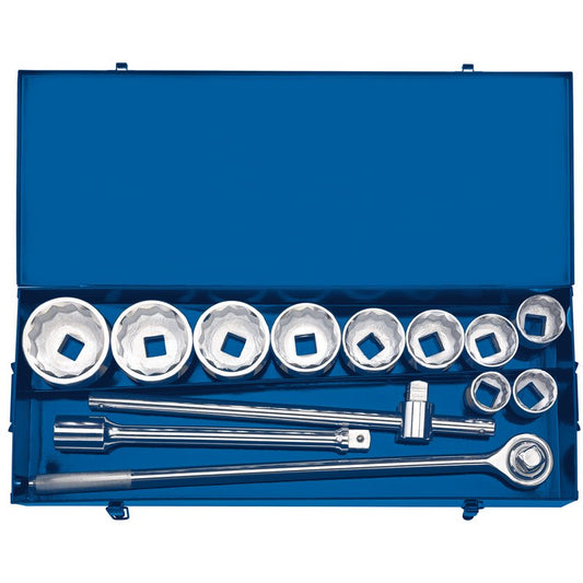 Metric Socket Set in Metal case, 1" Sq. Dr. (13 Piece)