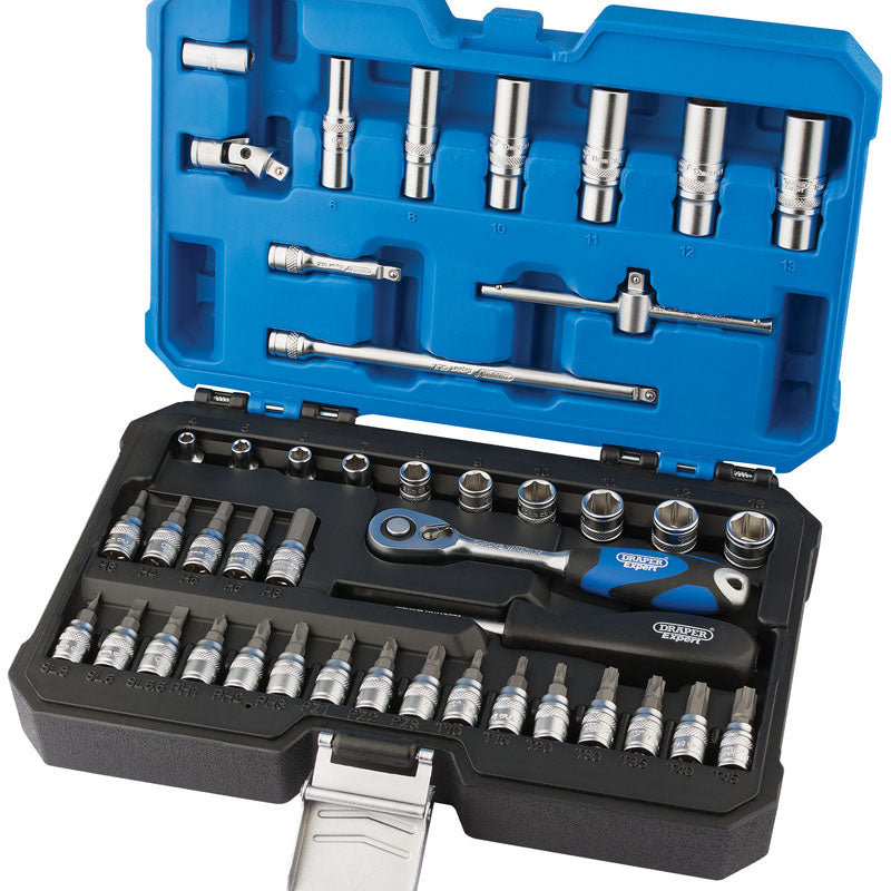 Draper Expert Metric Socket Set, 1/4" Sq. Dr. (44 Piece)