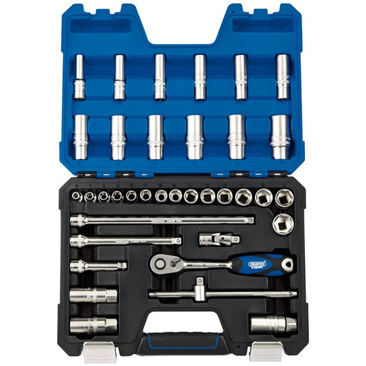 Draper Expert Metric Socket Set, 3/8" Sq. Dr. (36 Piece)