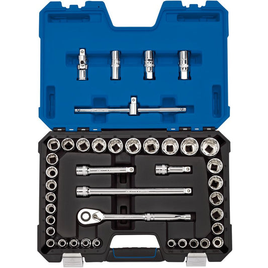 Draper Expert HI-TORQ® Combined MM/AF Socket Set, 1/2" Sq. Dr., Blue (41 Piece)