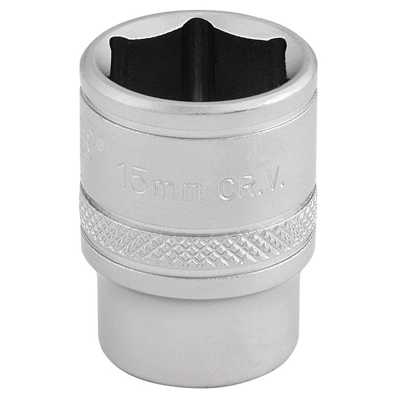 Draper Expert 6 Point Metric Socket, 3/8" Sq. Dr., 15mm