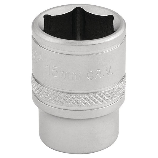 Draper Expert 6 Point Metric Socket, 3/8" Sq. Dr., 15mm