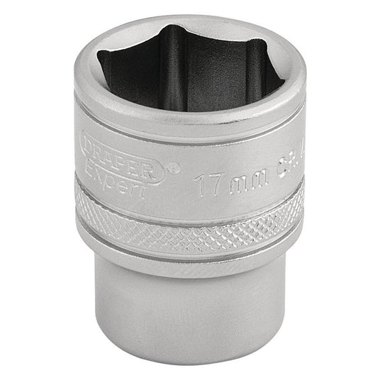 Draper Expert 6 Point Metric Socket, 3/8" Sq. Dr., 17mm