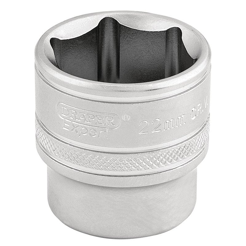 Draper Expert 6 Point Metric Socket, 3/8" Sq. Dr., 22mm