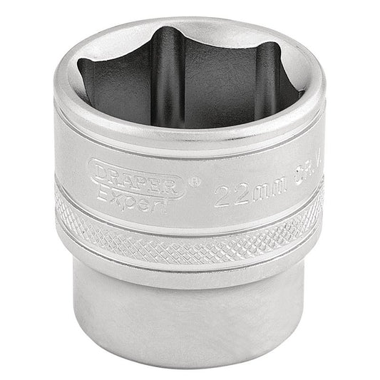 Draper Expert 6 Point Metric Socket, 3/8" Sq. Dr., 22mm