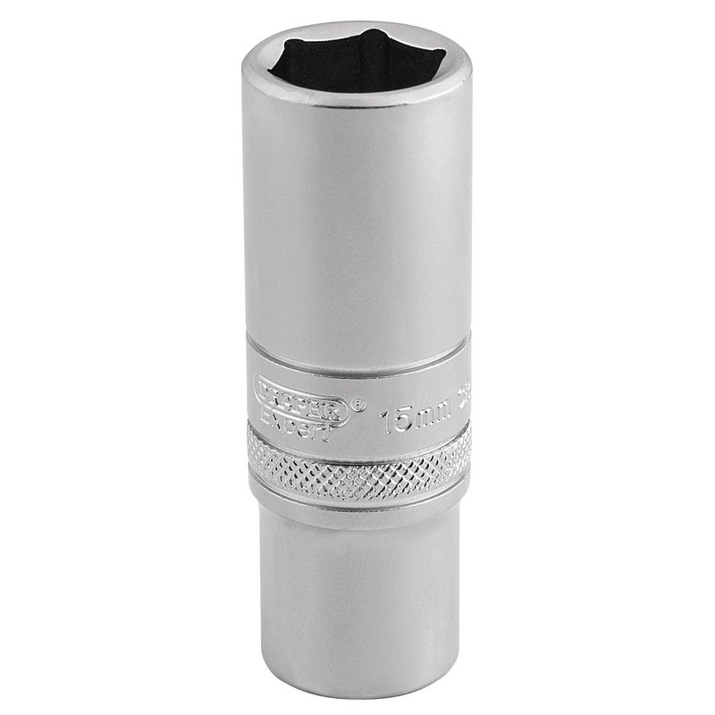 Draper Expert 6 Point Metric Deep Socket, 3/8" Sq. Dr., 15mm