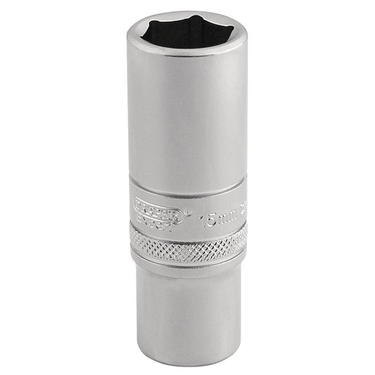 Draper Expert 6 Point Metric Deep Socket, 3/8" Sq. Dr., 15mm