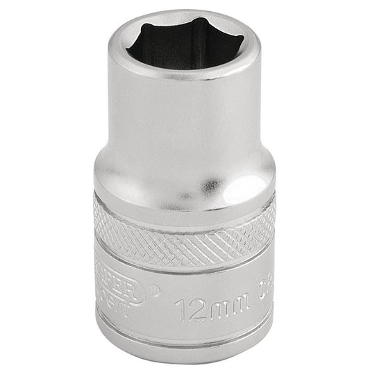 Draper Expert 6 Point Metric Socket, 1/2" Sq. Dr., 12mm