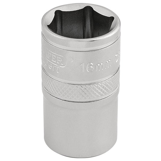 Draper Expert 6 Point Metric Socket, 1/2" Sq. Dr., 16mm