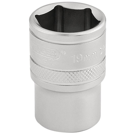 Draper Expert 6 Point Metric Socket, 1/2" Sq. Dr., 19mm
