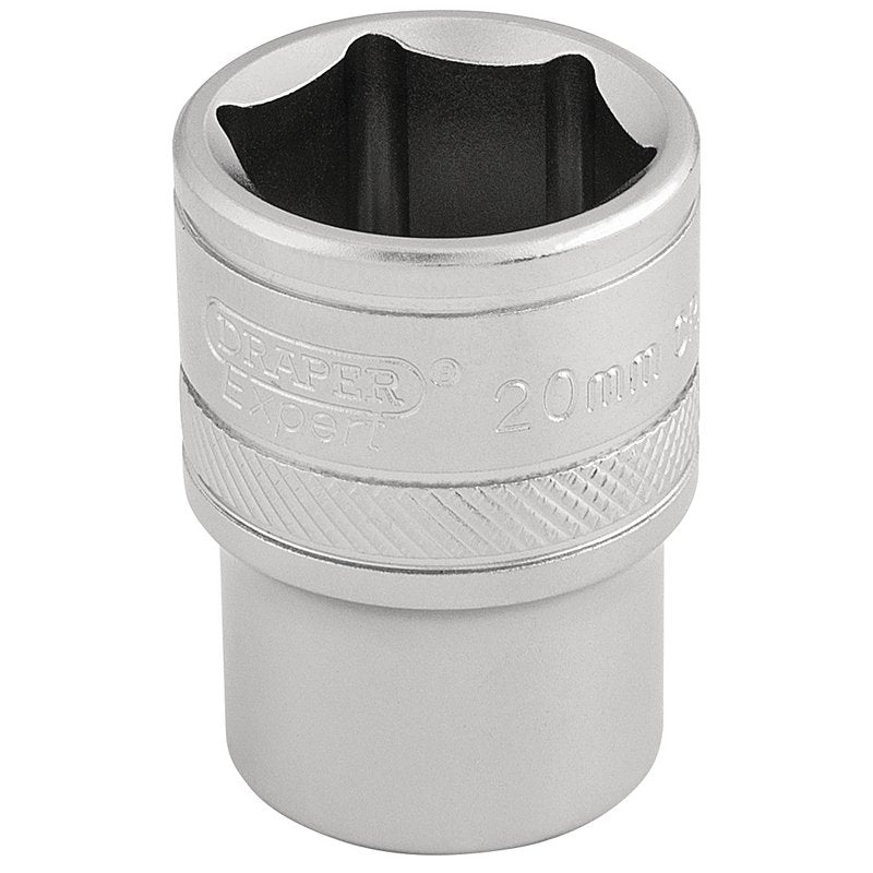 Draper Expert 6 Point Metric Socket, 1/2" Sq. Dr., 20mm