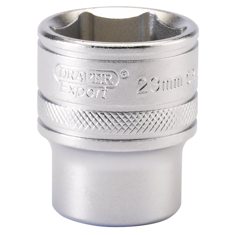 Draper Expert 6 Point Metric Socket, 1/2" Sq. Dr., 23mm