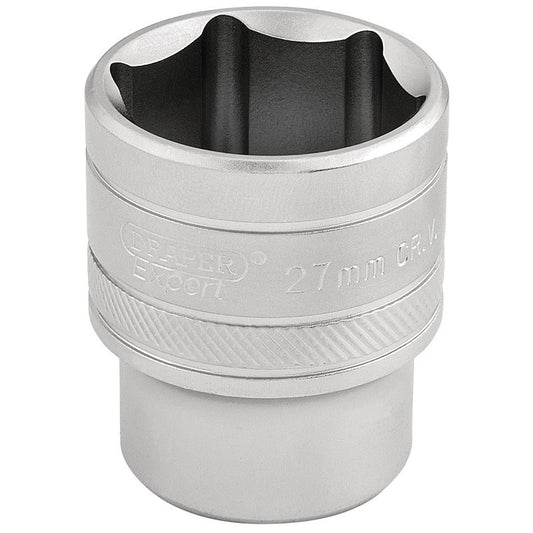 Draper Expert 6 Point Metric Socket, 1/2" Sq. Dr., 27mm
