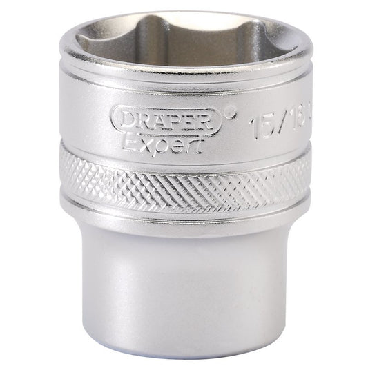 Draper Expert 6 Point Imperial Socket, 1/2" Sq. Dr., 15/16"