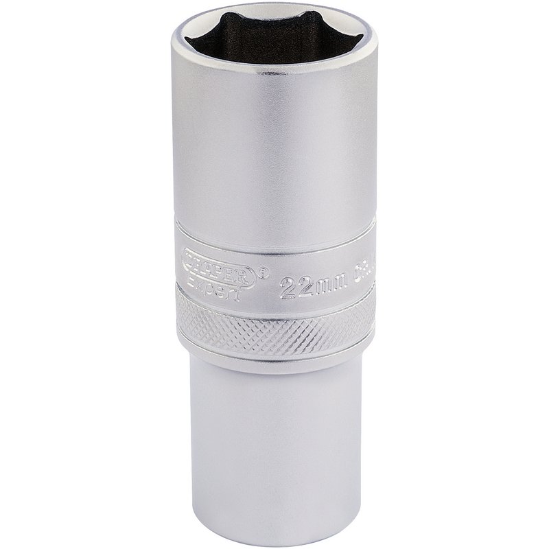 Draper Expert 6 Point Metric Deep Socket, 1/2" Sq. Dr., 22mm