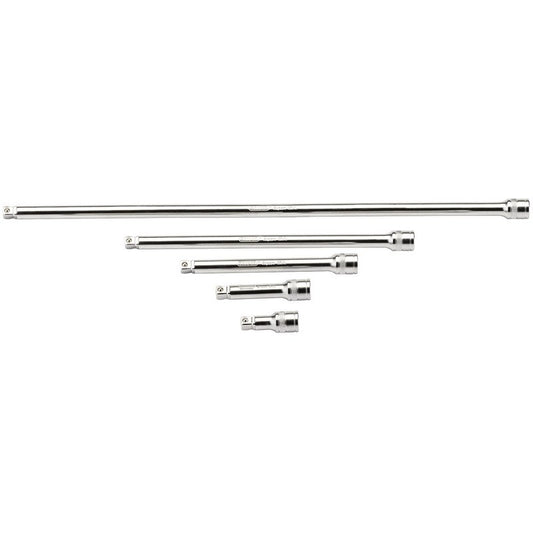 Draper Expert Wobble Extension Bar Set, 3/8" Sq. Dr., Micro Satin Chrome (5 Piece)