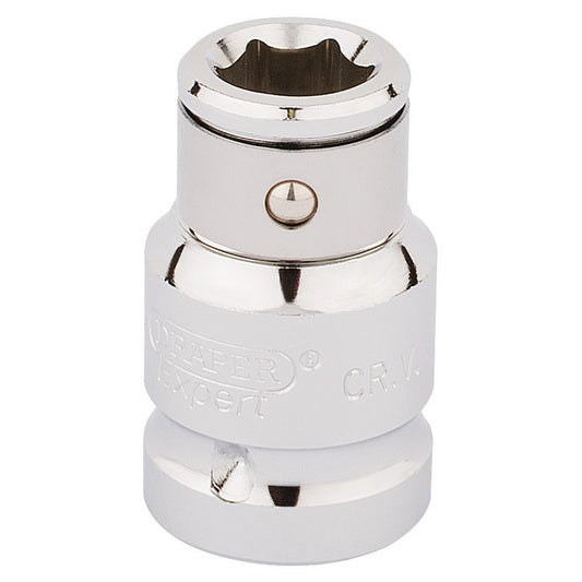 Draper Expert Screwdriver Bit Holding Socket, 1/2" Sq. Dr. x 10mm Hexagon