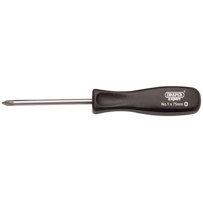 Draper Expert Cross Slot Mechanics Screwdriver, No.1 x 75mm