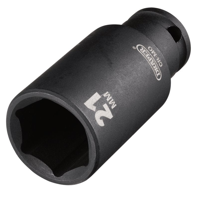 Draper HI-TORQ® Metric Deep Impact Socket, 3/8" Sq. Dr., 21mm