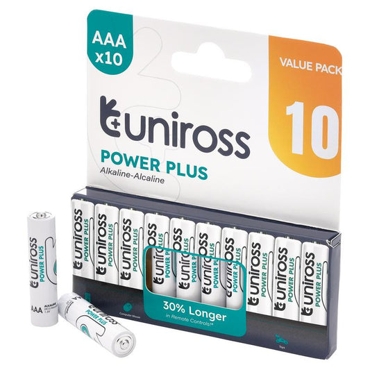 Uniross LR03 AAA Power Plus Alkaline Batteries (Pack of 10)