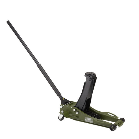 DRAPER EXPERT PROFESSIONAL LOW PROFILE FAST LIFT GARAGE TROLLEY JACK, 3 TONNE, GREEN