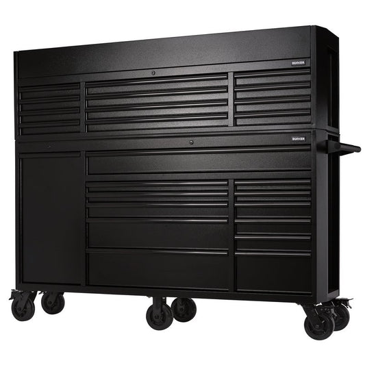 BUNKER® 25 Drawer Combined Roller Cabinet and Tool Chest, 72", Black