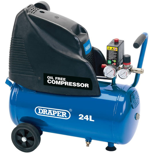 Draper Direct Drive Oil Free Air Compressor, 24L, 1.1kW