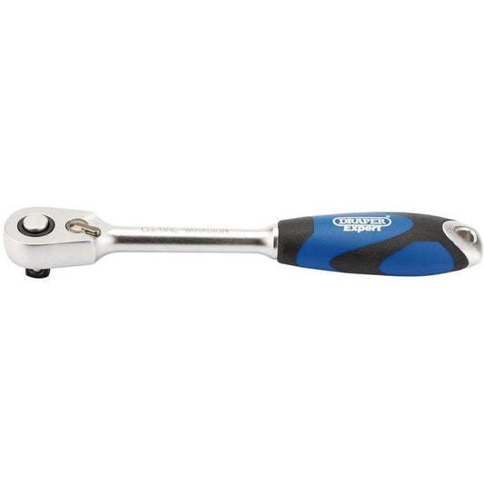 Draper Expert 60 Tooth Micro Head Reversible Soft Grip Ratchet, 3/8" Sq. Dr.