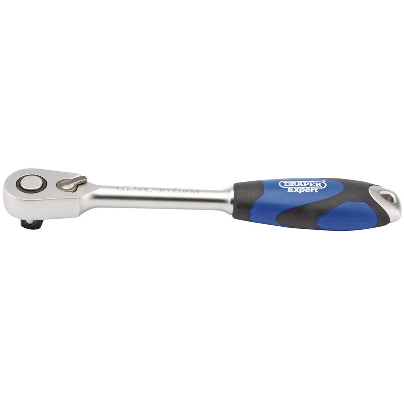 Draper Expert 60 Tooth Micro Head Reversible Soft Grip Ratchet, 1/2" Sq. Dr.
