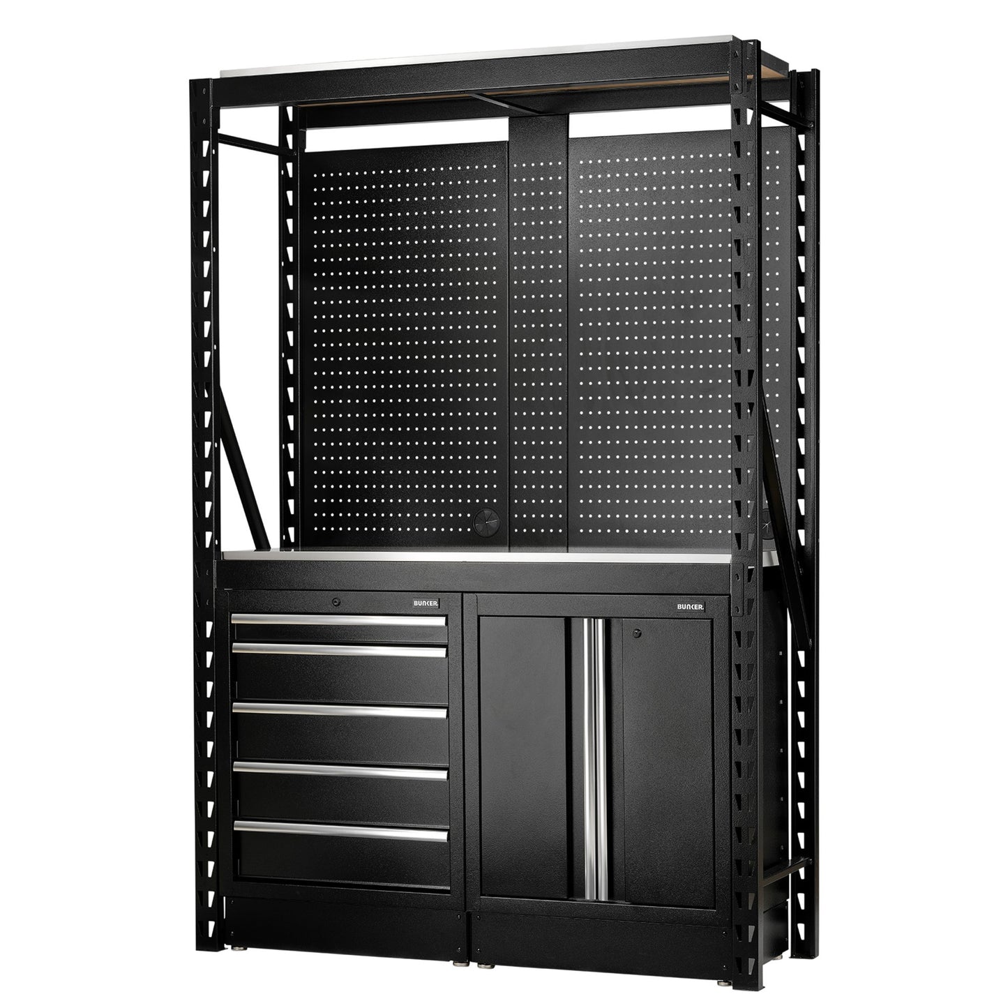 BUNKER® 15 Piece Modular Storage Combo 2 Tier Racking, 1500mm
