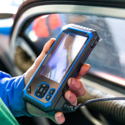 Dual Lens Endoscope Inspection Camera being held by EXCELR8 engineer