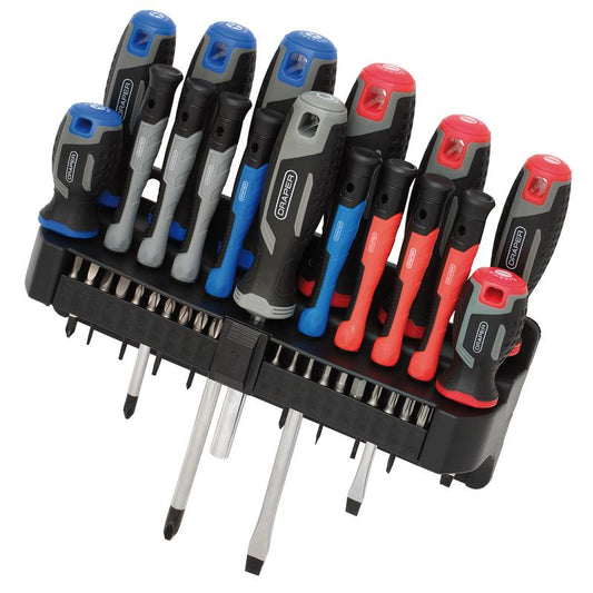 Screwdriver Set with Wall Mountable Rack (37 Piece)