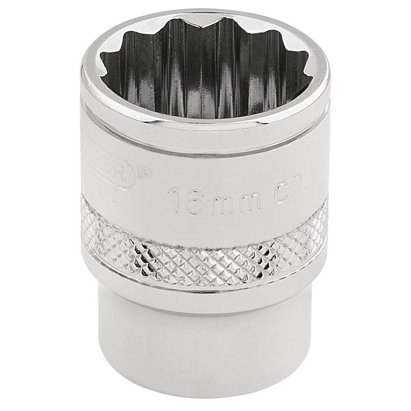 Draper Expert HI-TORQ® 12 Point Socket, 3/8" Sq. Dr., 16mm